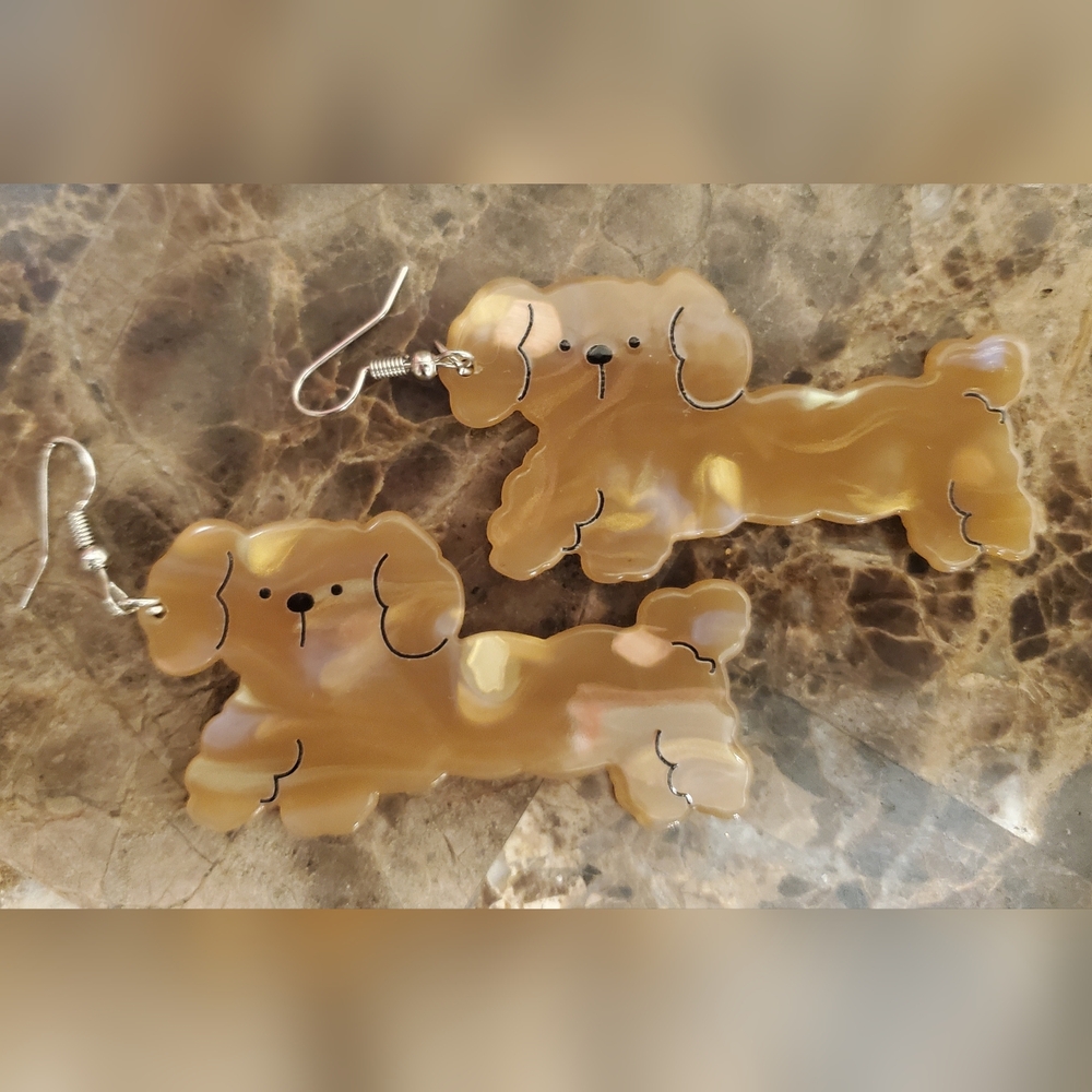 Adorable Brown Dog Earrings